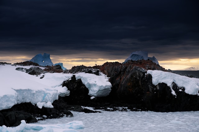 Antarctica at night, home to the worlds largest desert