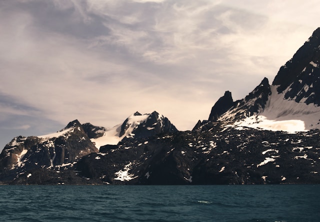 Greenland's mountains on the water