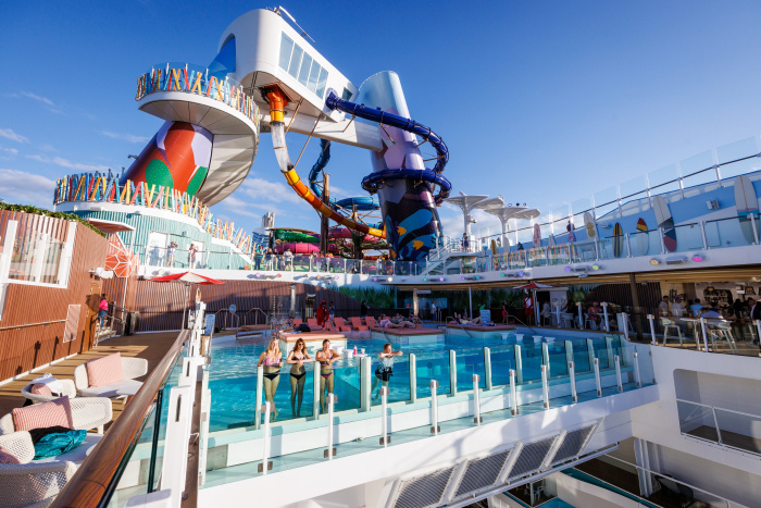 Waterslides on Icon of the seas; the world's largest cruise ship